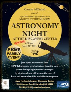 Astronomy Night at Agua Hedionda Lagoon Discovery Center - Family Friendly