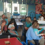 Parents of La Costa Valley Preschool and Kindergarten enjoying presentation of their childrens first book launch